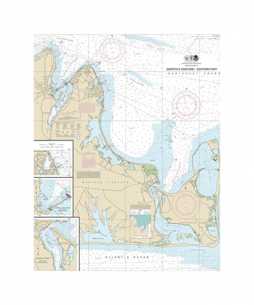 Martha&amp;#039;s Vineyard Nautical Chart Sailcloth Print | Coastal Decor - Martha&amp;amp;#039;s Vineyard Map Printable
