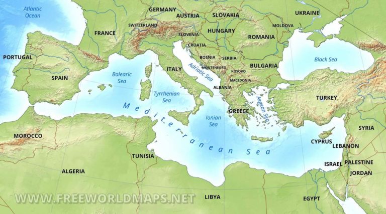 Mediterranean Map - Mediterranean Map Printable - Printable Maps