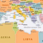 Mediterranean Sea Political Map   Mediterranean Map Printable