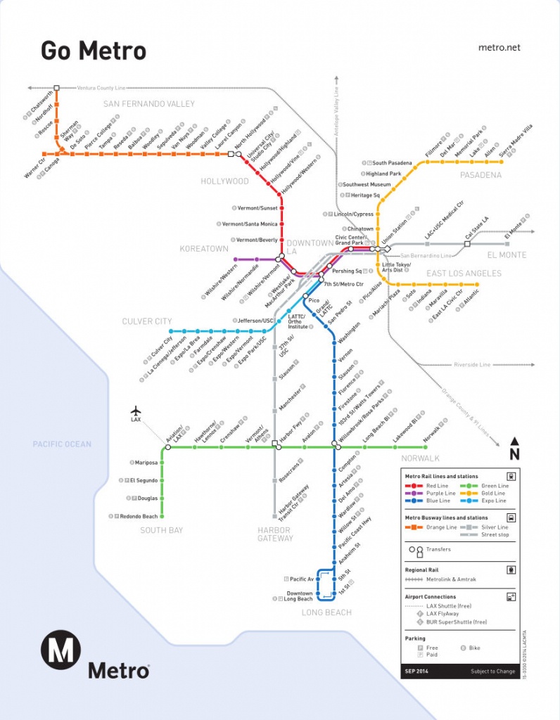 Metro-Rail: Los Angeles Metro Map, United States - California Metro Map