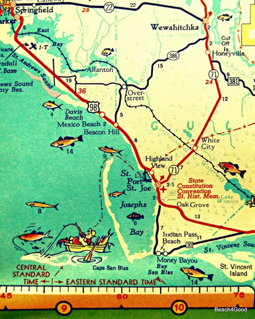Mexico Beach Map Art Print Florida Map Art Port St Joe Map | Etsy - Florida Map Artwork