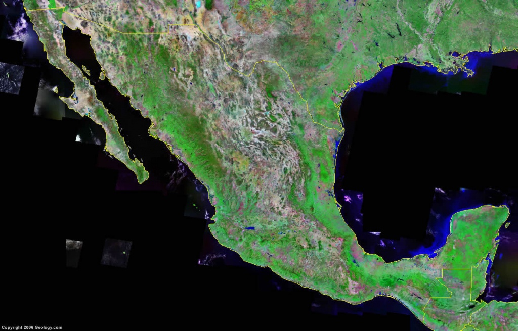 Mexico Map And Satellite Image - Google Satellite Map Of Texas