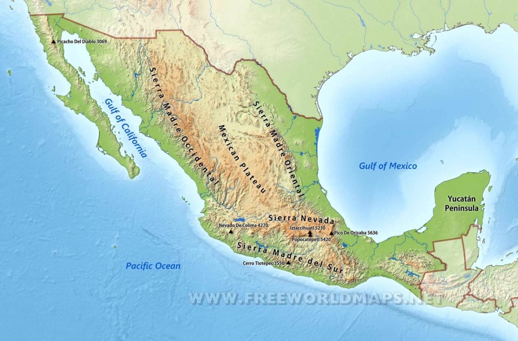 Mexico Physical Map - Map Of Southern California And Northern Mexico
