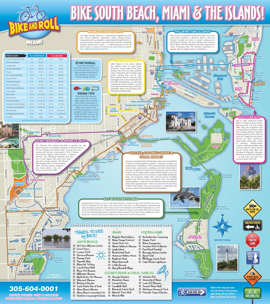 Miami And South Beach Bike Map - Map Of South Beach Miami Florida