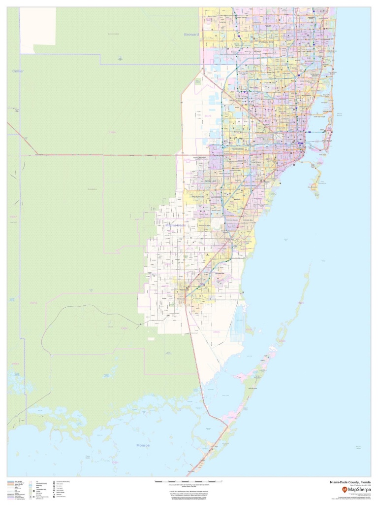 Miami-Dade County Map, Florida - Map Of Dade County Florida