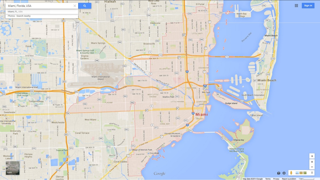 Miami, Florida Map - Google Map Miami Florida