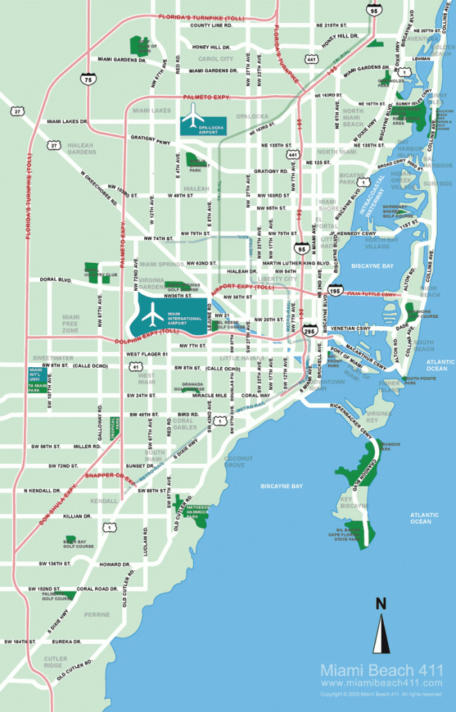 Miami, Florida Map - The Map Of Miami Florida