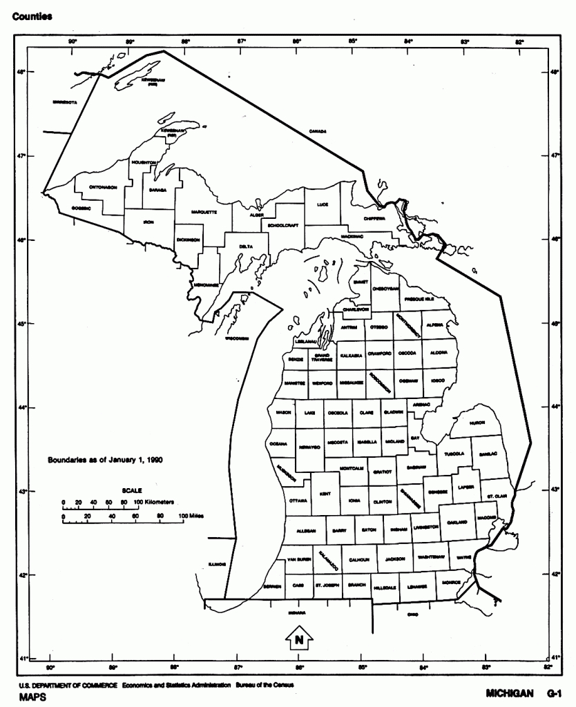 Michigan Free Map - Michigan County Maps Printable