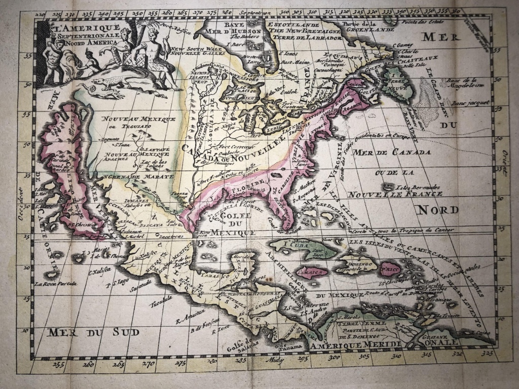 Mid 1700S Map Of North America Ft. California Island : Mapporn - Map Of Mid California