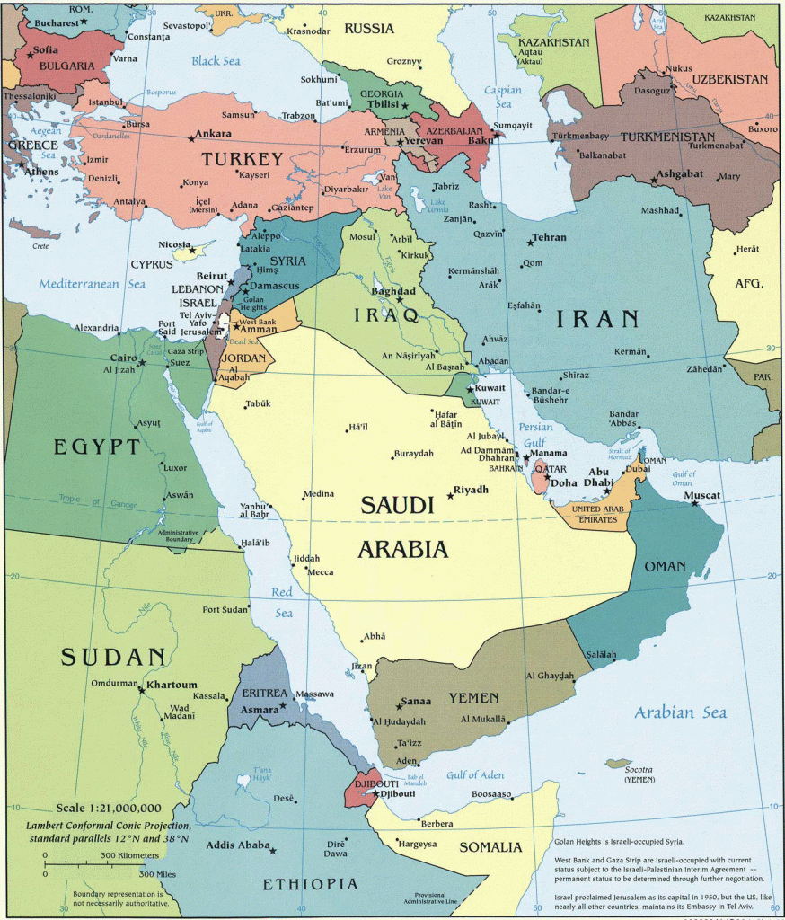 Middle East Political Map, Middle East Country Political Map,middle - Printable Map Of Middle East