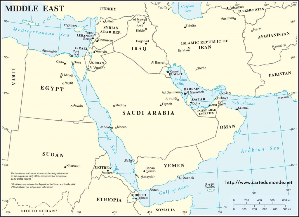 Middle East Region Map, World Map - Printable Map Of Middle East