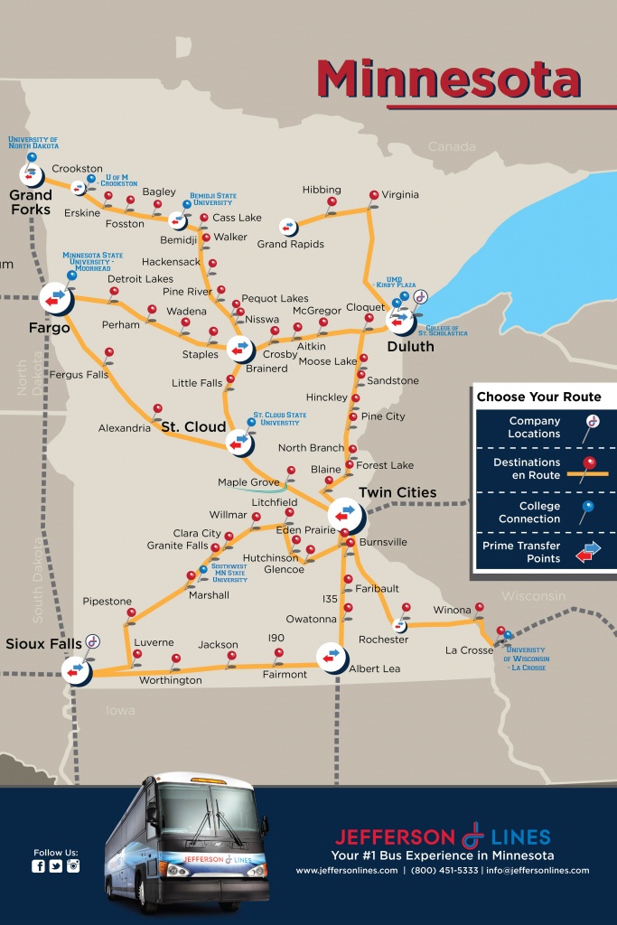 Midwest Bus Travel | Jefferson Lines Route Map - Greyhound Route Map California