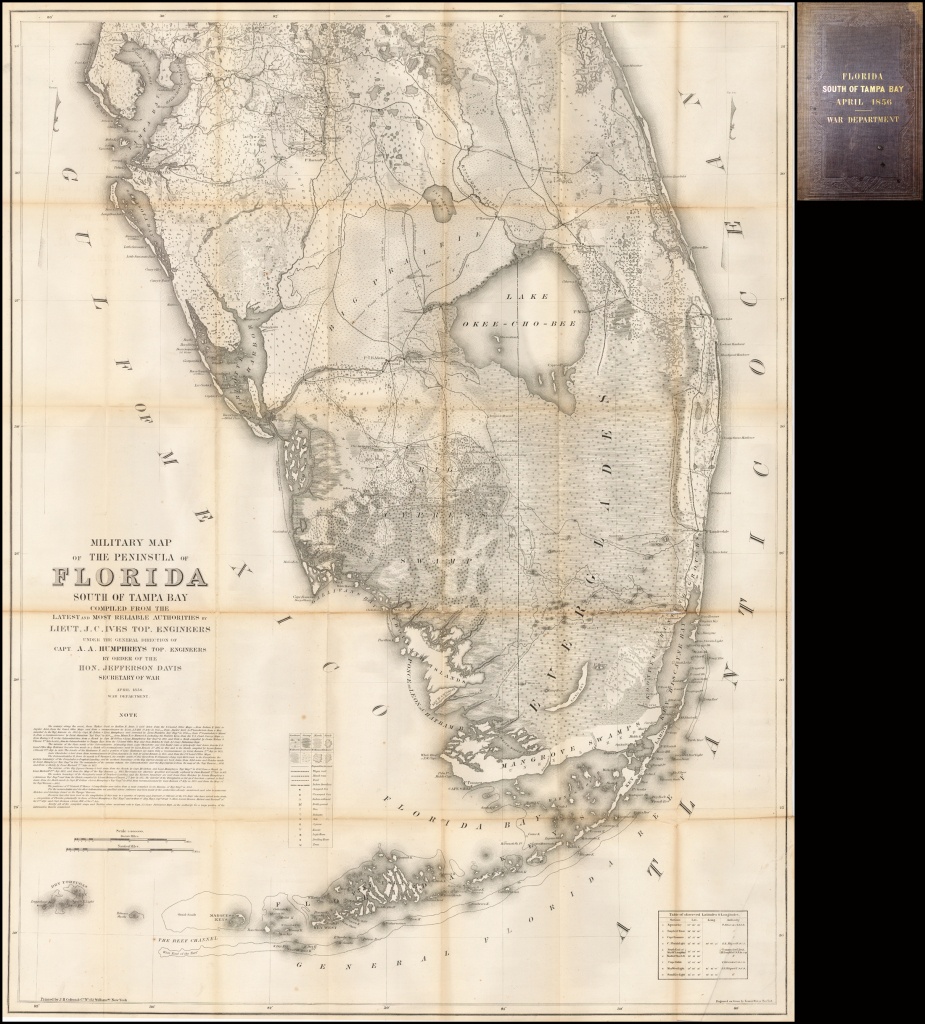 Military Map Of The Peninsula Of Florida South Of Tampa Bay Compiled - Vintage Florida Maps For Sale