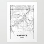 Minimal City Maps   Map Of Riverside, California, United States Art   Printable Map Of Riverside Ca