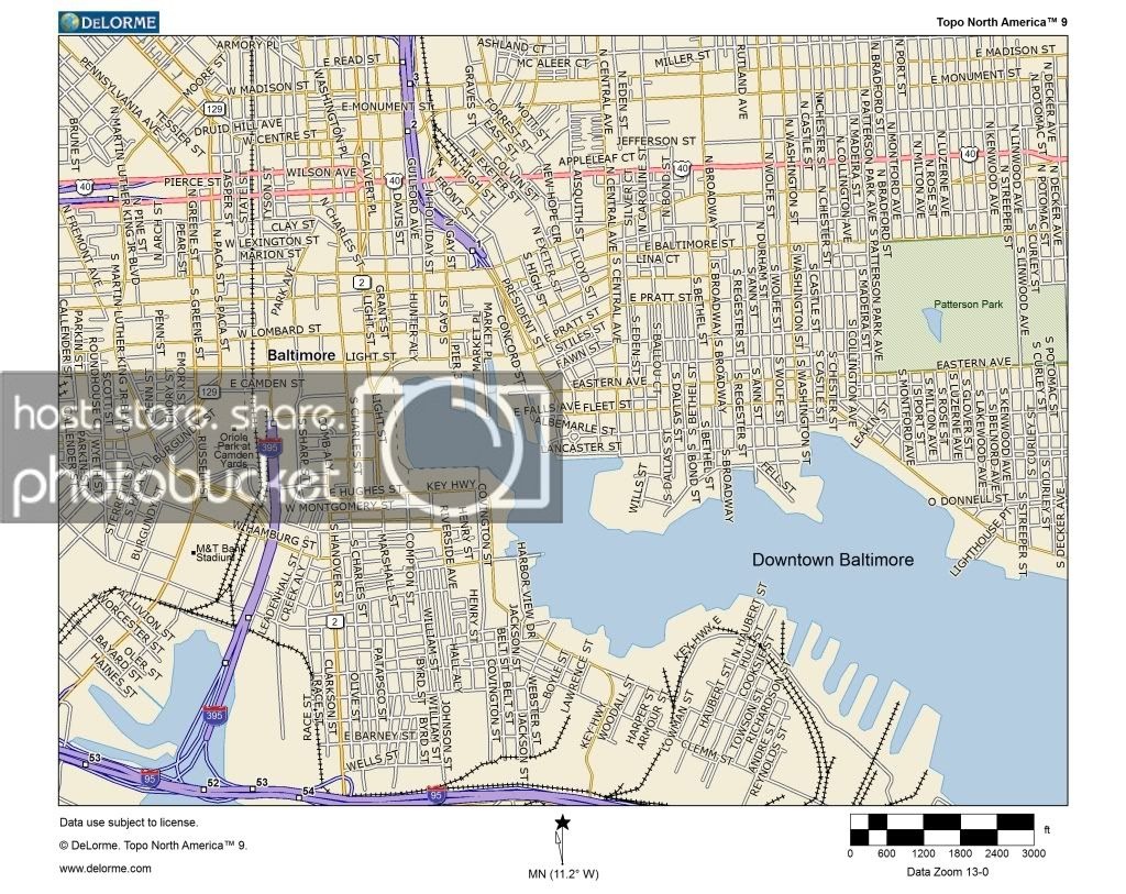 Miscellaneous Posts: Downtown Baltimore And Inner Harbor Map - Printable Map Of Baltimore