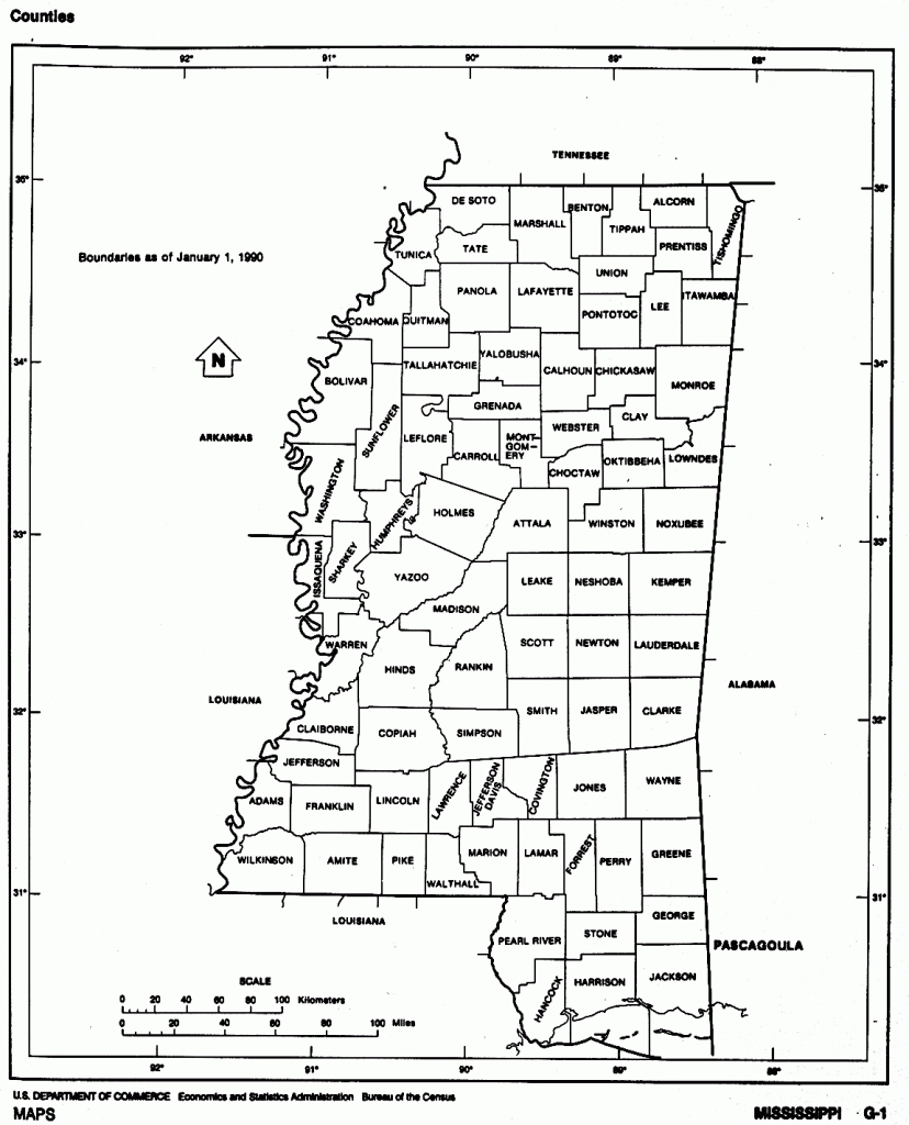 Mississippi Free Map - Printable Map Of Ms