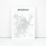 Missoula Map Print Montana Mt Usa Map Art Poster City Street | Etsy   Printable Missoula Map