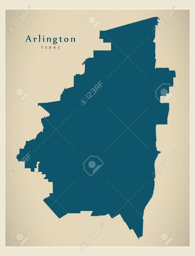 Modern City Map - Arlington Texas City Of The Usa Royalty Free - Arlington Texas Map