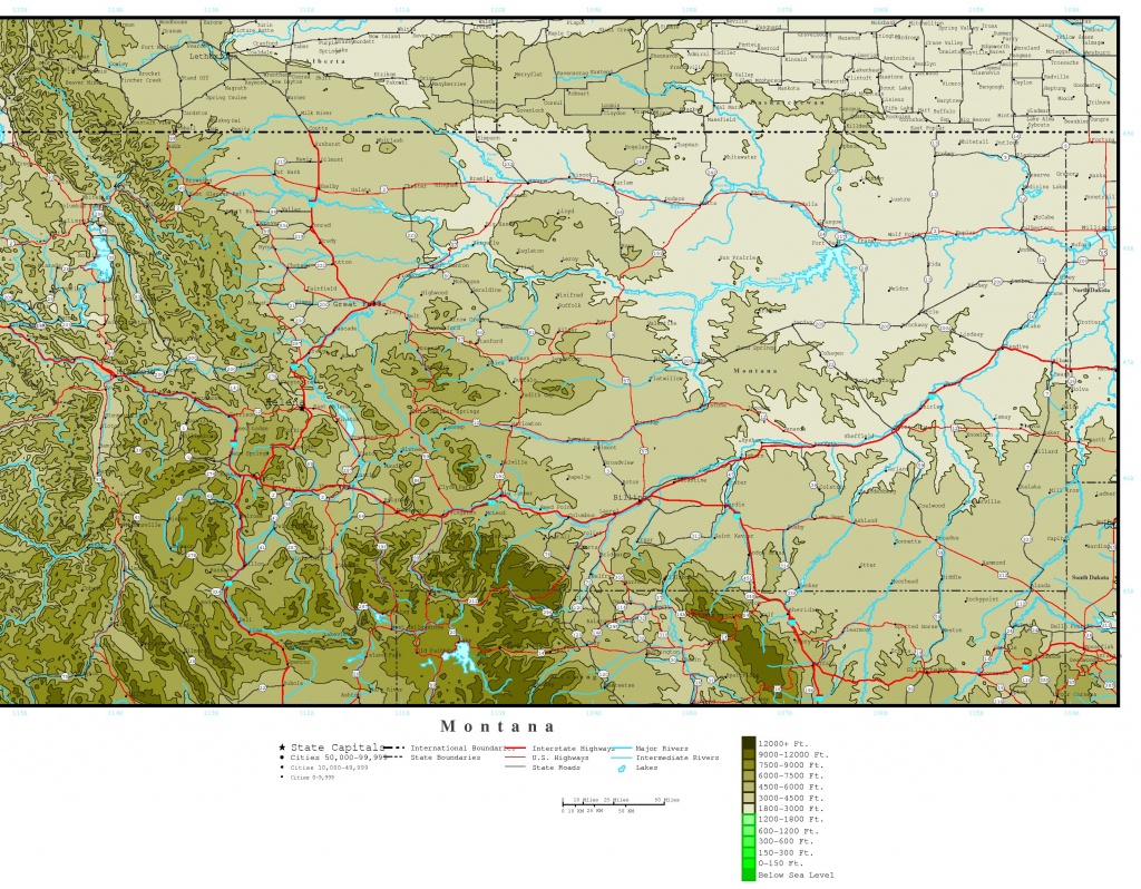 Montana Elevation Map - Interactive Elevation Map Of Florida