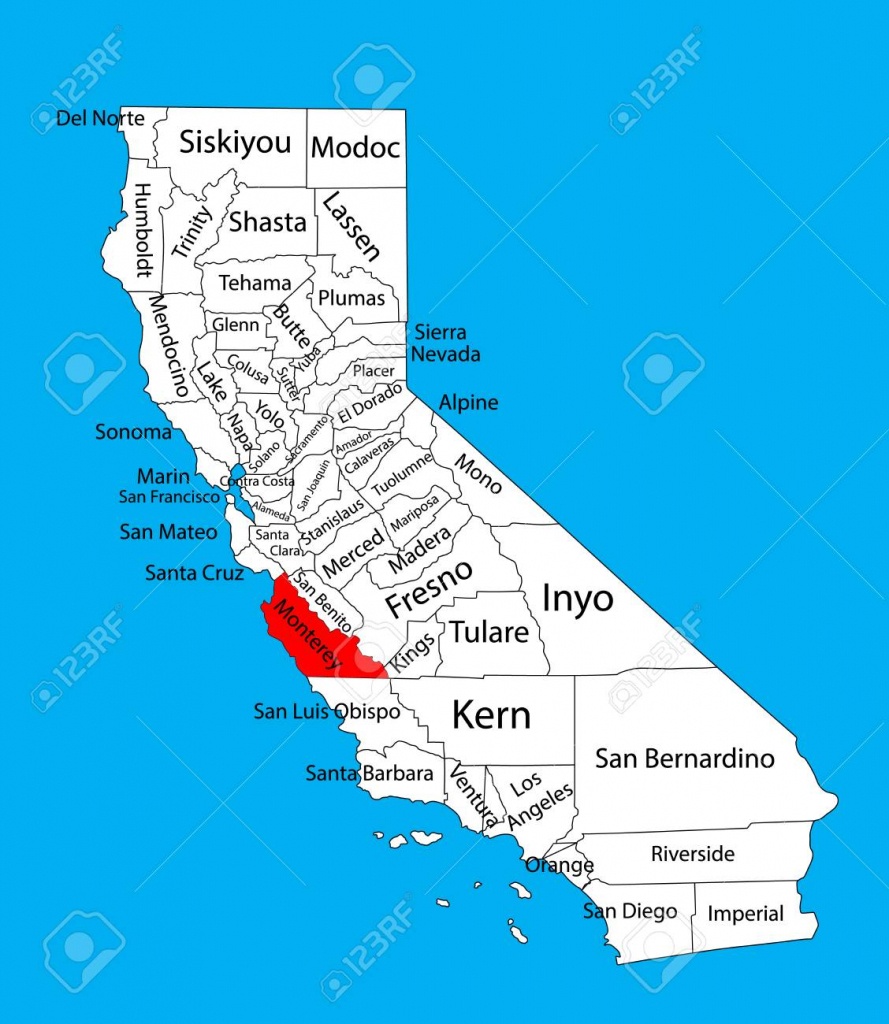 Monterey County (California, United States Of America) Vector - Where Is Monterey California On The Map
