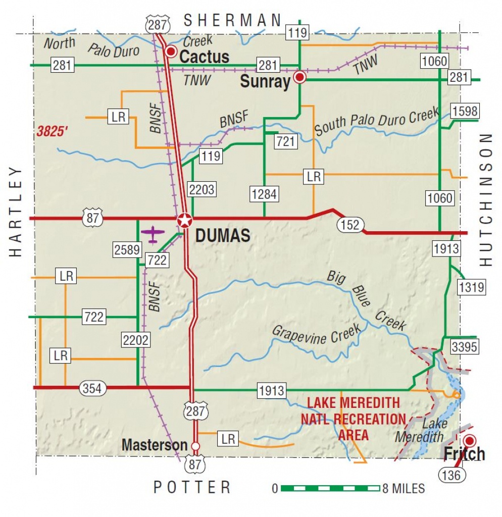 Moore County | The Handbook Of Texas Online| Texas State Historical - Dumas Texas Map