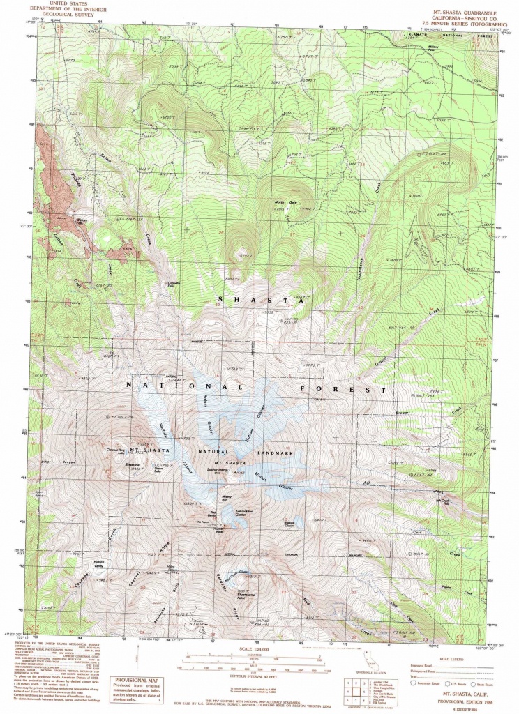 Mount Shasta Topographic Map, Ca - Usgs Topo Quad 41122D2 - Mount Shasta California Map