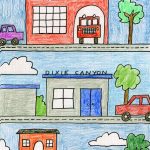 My Neighborhood Drawing. Art Projects For Kids | Kindergartenklub   Community Map For Kids Printable