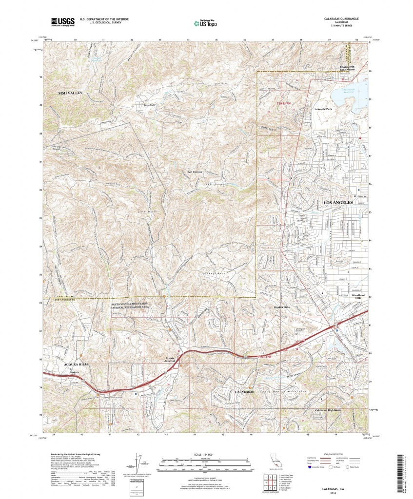 Mytopo Calabasas, California Usgs Quad Topo Map - Calabasas California Map