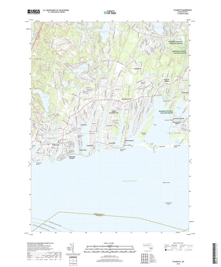 Mytopo Falmouth, Massachusetts Usgs Quad Topo Map - Printable Map Of Falmouth Ma