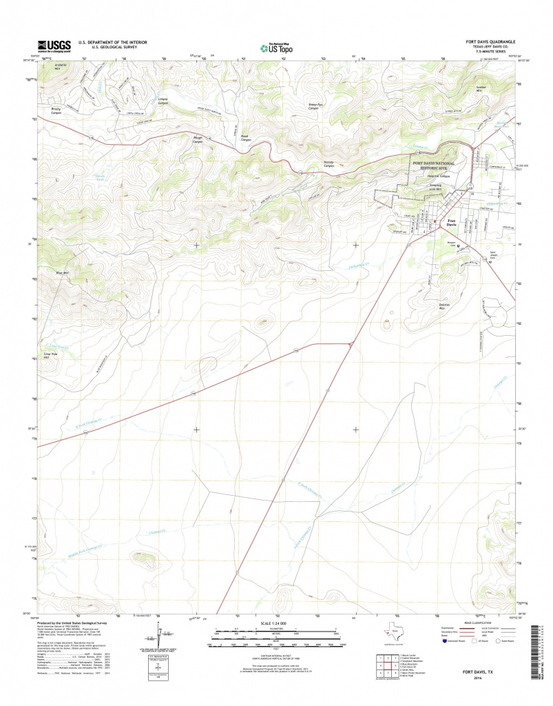 Mytopo Fort Davis, Texas Usgs Quad Topo Map - Fort Davis Texas Map