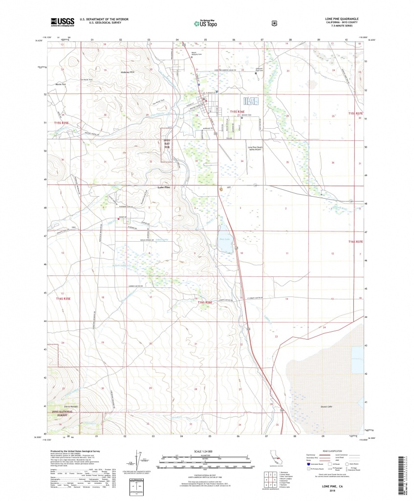 Mytopo Lone Pine, California Usgs Quad Topo Map - Lone Pine California Map