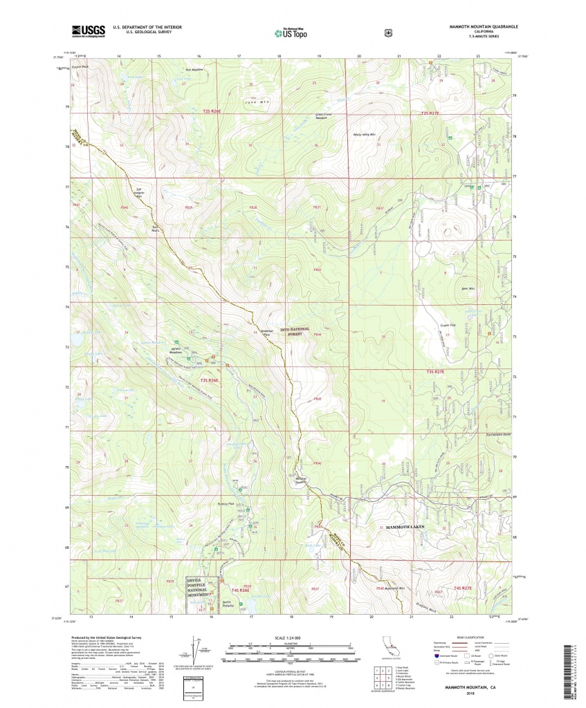 Mytopo Mammoth Mountain, California Usgs Quad Topo Map - Mammoth California Map