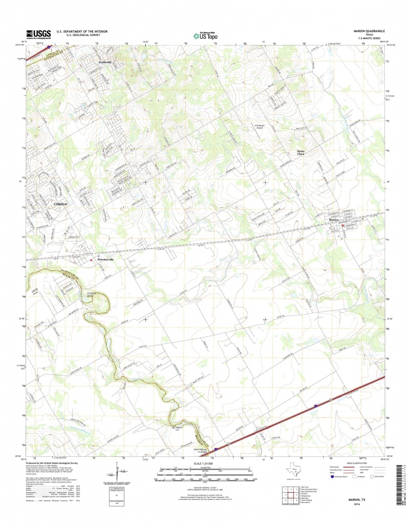 Mytopo Marion, Texas Usgs Quad Topo Map - Marion Texas Map