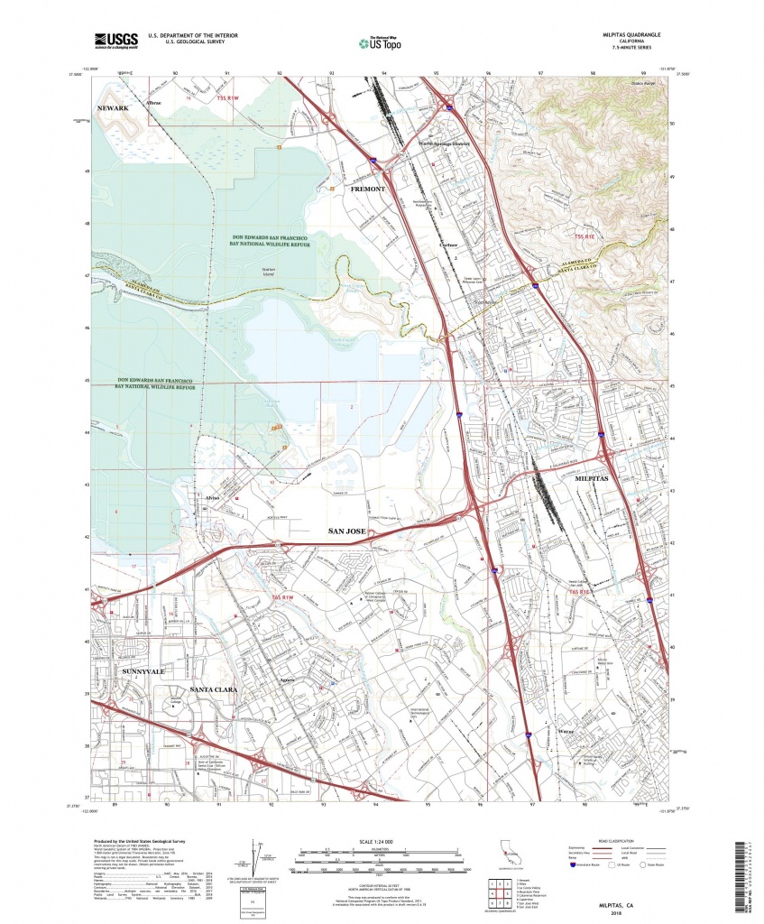 Mytopo Milpitas, California Usgs Quad Topo Map - Milpitas California Map
