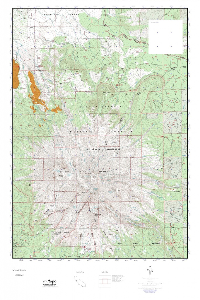 Mytopo Mount Shasta, California Usgs Quad Topo Map - Mount Shasta California Map