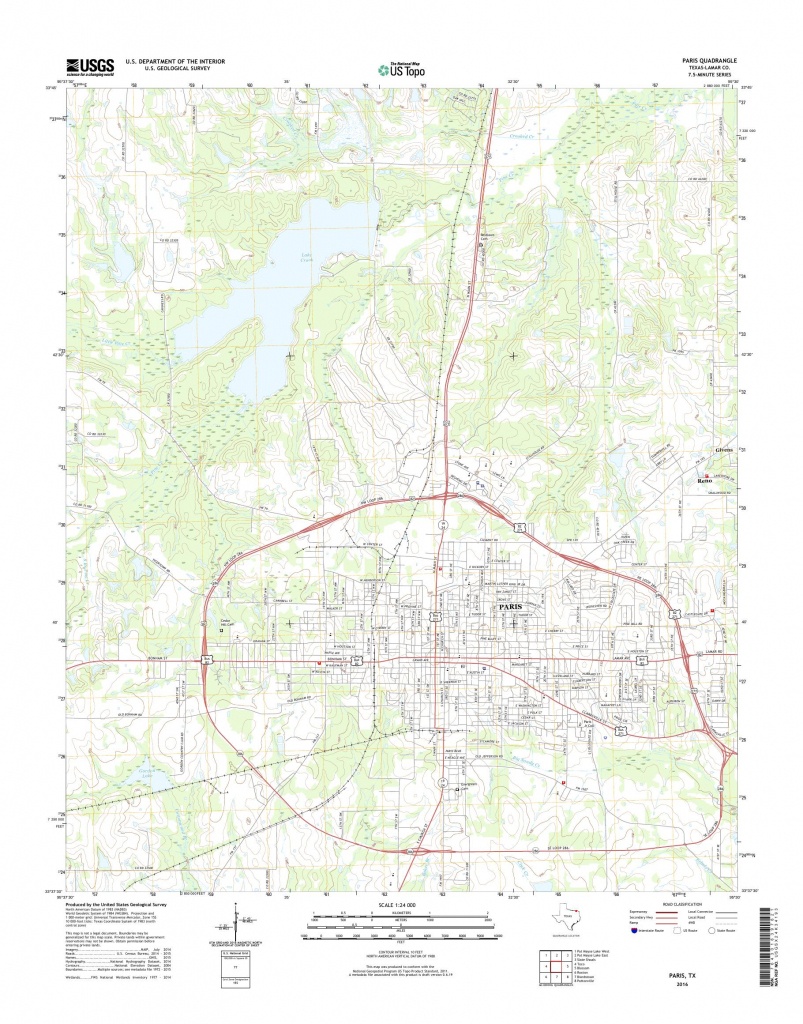 Mytopo Paris, Texas Usgs Quad Topo Map - Paris Texas Map