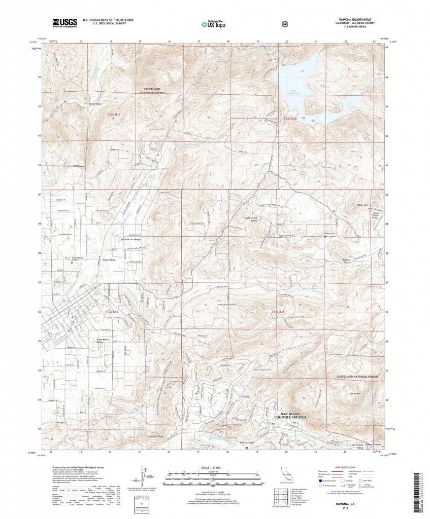 Mytopo Ramona, California Usgs Quad Topo Map - Ramona California Map