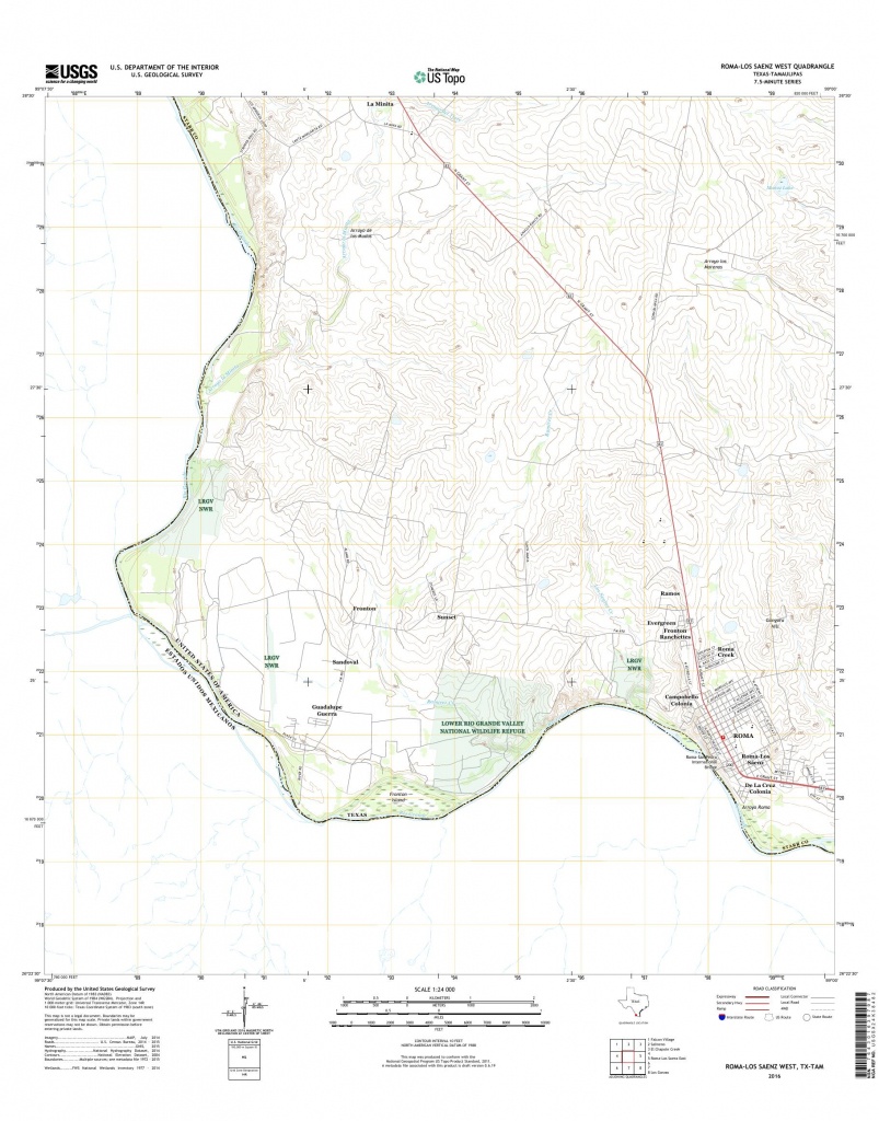 Mytopo Roma-Los Saenz West, Texas Usgs Quad Topo Map - Roma Texas Map