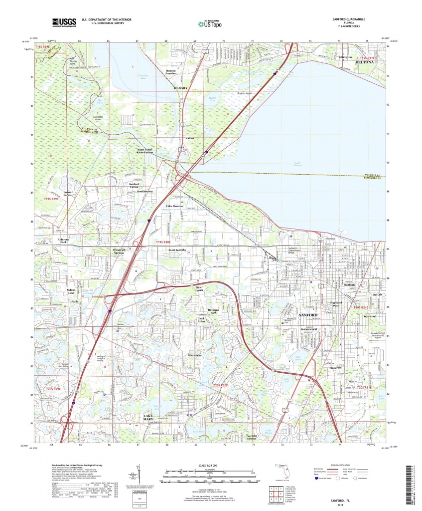 Mytopo Sanford, Florida Usgs Quad Topo Map - Sanford Florida Map