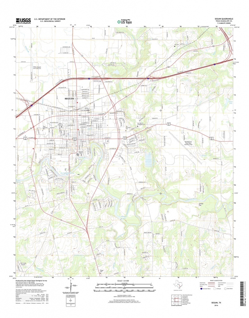 Mytopo Seguin, Texas Usgs Quad Topo Map - Seguin Texas Map