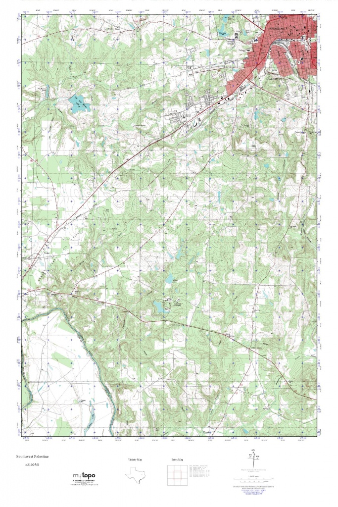 Mytopo Southwest Palestine, Texas Usgs Quad Topo Map - Palestine Texas Map