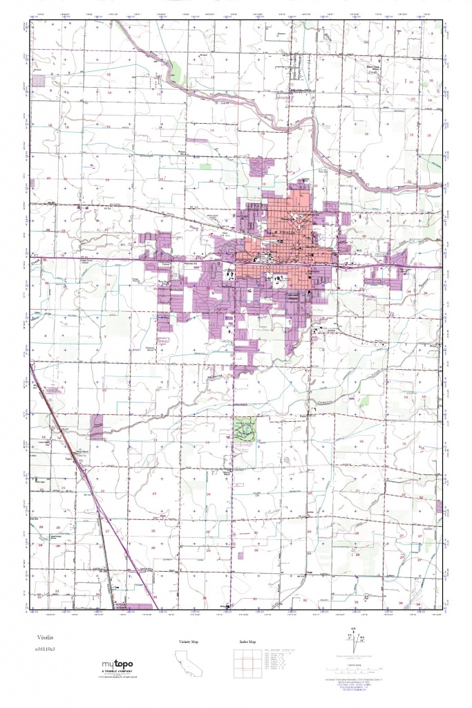 Mytopo Visalia, California Usgs Quad Topo Map - Visalia California Map