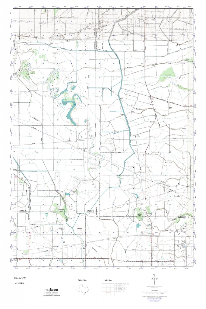 Mytopo Winnie Nw, Texas Usgs Quad Topo Map - Winnie Texas Map