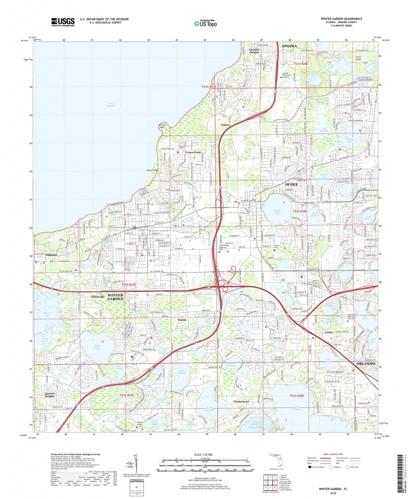 Mytopo Winter Garden, Florida Usgs Quad Topo Map - Winter Garden Florida Map