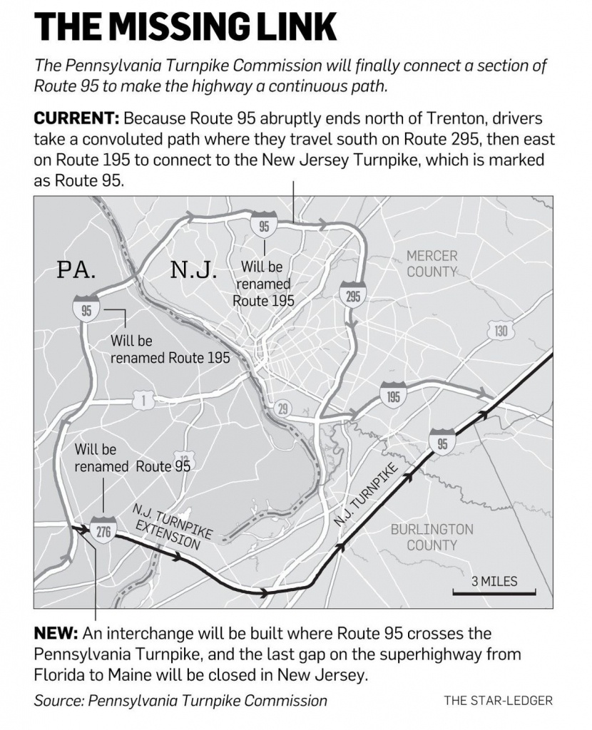 N.j., Pennsylvania Officials Plan To Close Longtime Gap On Route 95 - Map Of I 95 From Nj To Florida