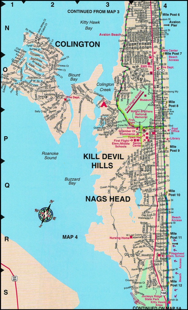Nags Head Map | North Carolina | Nags Head Street Maps - Printable Map Of Outer Banks Nc