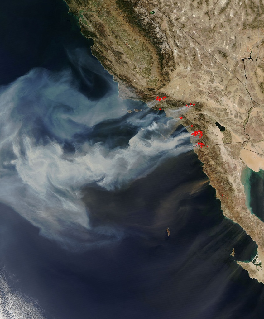 Nasa - Nasa Images Of California Wildfires - California Wildfire Satellite Map