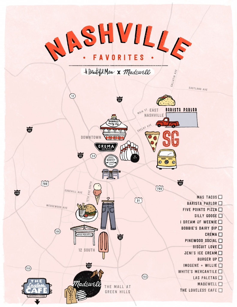 Nashville Printable Tourist Map In 2019 | Free Tourist Maps - Printable Map Of Nashville