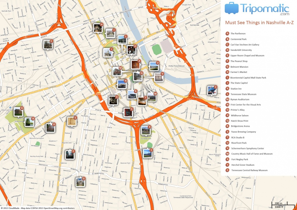 Nashville Printable Tourist Map In 2019 | Free Tourist Maps - Printable Map Of Nashville