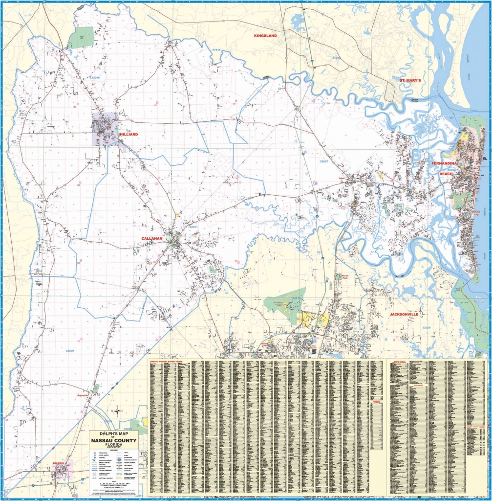 Nassau County, Fl Wall Map – Kappa Map Group - Yulee Florida Map